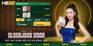 Blackjack HB88 với tay bài của người chơi đối đầu dealer trên bàn trực tuyến