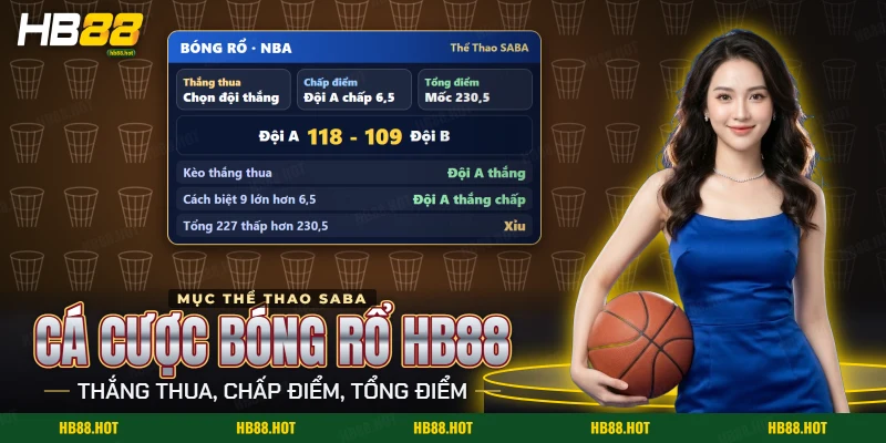 Kèo chấp điểm và tổng điểm của trận NBA trong cá cược bóng rổ HB88