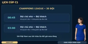 Champions League HB88 với khung lịch mẫu và giờ thi đấu Việt Nam