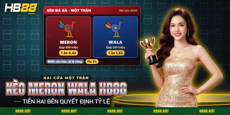 Kèo đá gà Meron Wala HB88 với hai cửa, hai chiến kê và tỷ lệ ăn riêng của từng cửa