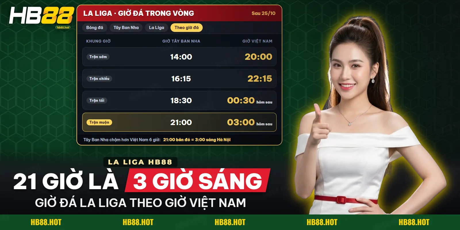 Danh sách trận La Liga HB88 xếp theo giờ đá trong mục bóng đá