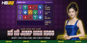Lưới năm cuộn ba hàng của nổ hũ Jump High HB88 với loa, ly cocktail, đĩa than và bóng disco