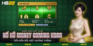 Màn quay nổ hũ Money Coming HB88 với ba cuộn số đang dừng trên một đường thắng