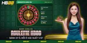 Roulette HB88 với bánh xe đỏ đen có một ô xanh cùng bốn ô thông tin về bánh