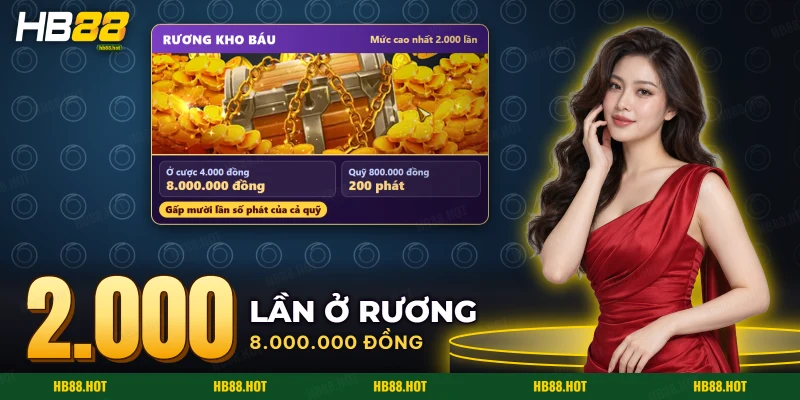 Rương kho báu vàng chất đầy đồng xu trong màn thưởng của Crazy Hunter