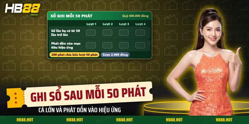 Sổ ghi sau mỗi lượt bắn cá Happy Fishing gồm số lần hạ cá lớn và phát dồn vào mục tiêu hiệu ứng