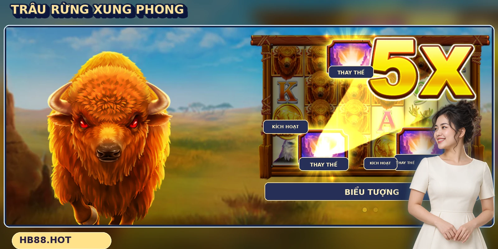 Trâu Rừng Xung Phong HB88 với biểu tượng trâu rừng và các cuộn quay