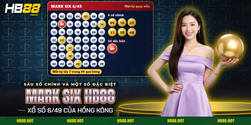 Xổ số Mark Six HB88 với bảng 49 quả bóng đánh số và sáu quả bóng chính